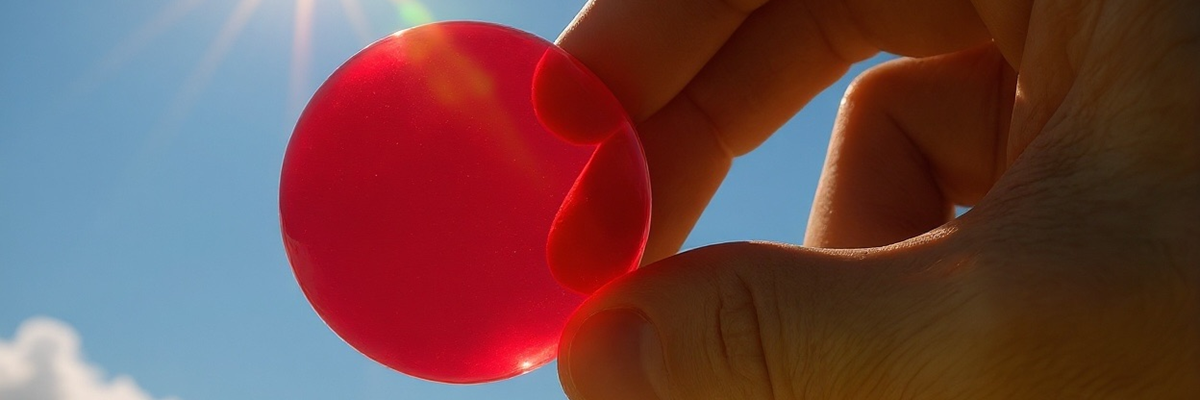 Rote LED-Farbfolie im Sonnenlicht – dekorativer Lichtfilter von Folien-Fischer in Köln, Stuttgart, Braunschweig, Wiesbaden und Cottbus.